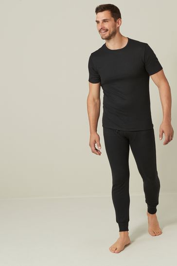 Buy Black Thermal Short Sleeve Tops 2 Pack from Next USA