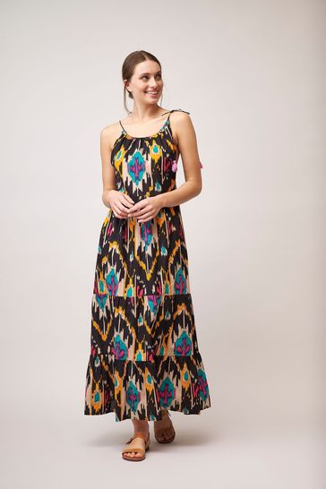 Black printed 2025 maxi dress