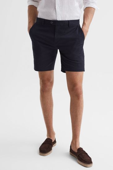 Reiss Navy Wicket S Short Length Casual Chino Shorts