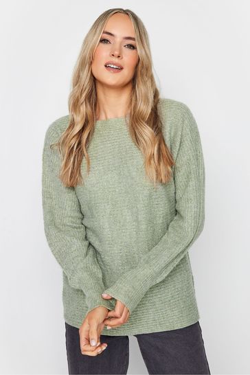 Long Tall Sally Green Slash Neck Jumper