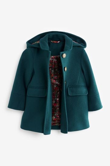 Buy Teal Blue Wool Mix Coat 3mths 7yrs from Next Belgium