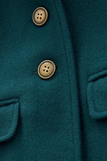 Buy Teal Blue Wool Mix Coat 3mths 7yrs from Next Belgium