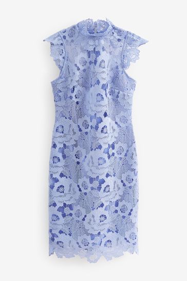 Blue lace sale shift dress