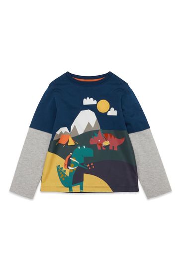 M&Co Blue Dinosaur Mountain 3D T-Shirt