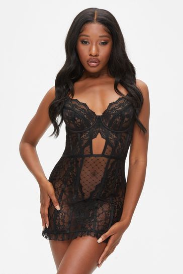 Ann Summers Black The Sweetheart Lace Body