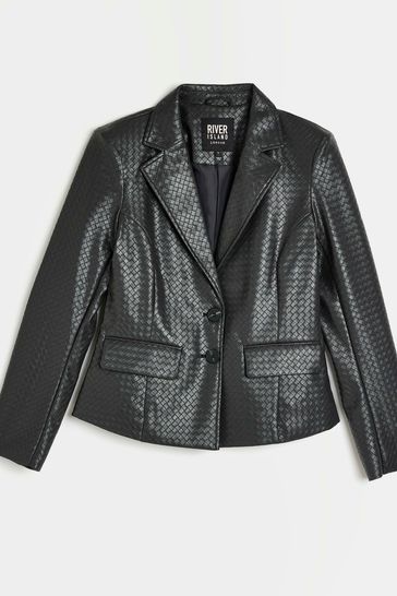 River island black and white blazer cheap