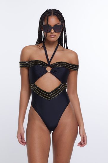 River island black swimsuit 2025