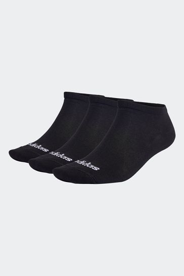 adidas Black Thin Linear Low Cut Socks 3 Pairs