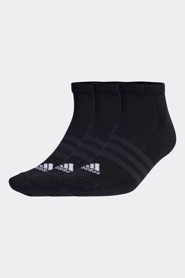 Pack de 3 pares de calcetines cortos negros Performance acolchados de adidas