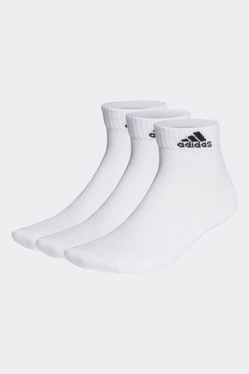 adidas White Performance Thin And Light Ankle Socks 3 Pairs