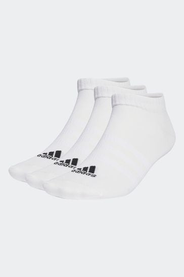 adidas White Adult Thin and Light Sportswear Low Cut Socks 3 Pack