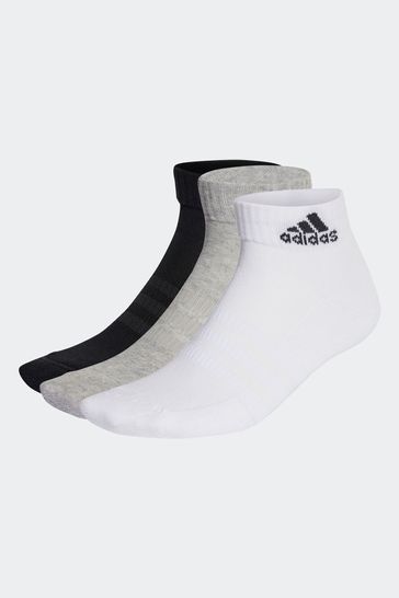 adidas Multi Adult Cushioned Sportswear Ankle Socks 3 Pairs