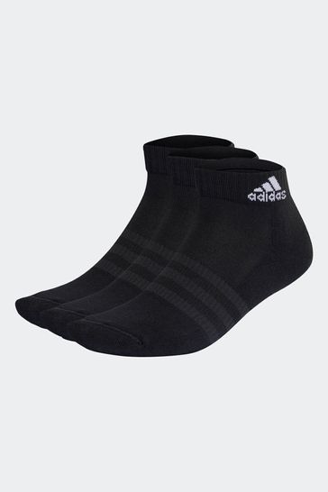 adidas Black Cushioned Sportswear Ankle Socks 3 Pack