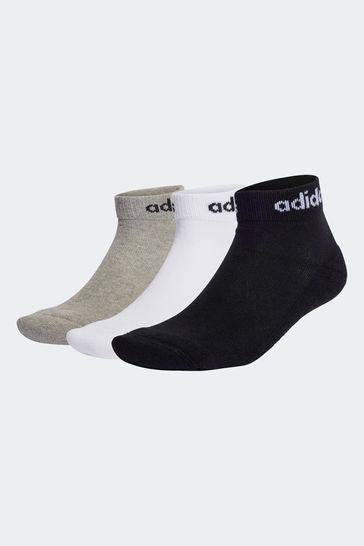 adidas Multi Linear Ankle Cushioned Socks 3 Pairs