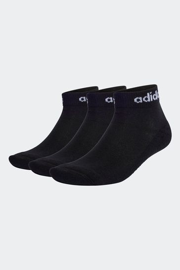 adidas Black Performance Think Linear Ankle Socks 3 Pairs