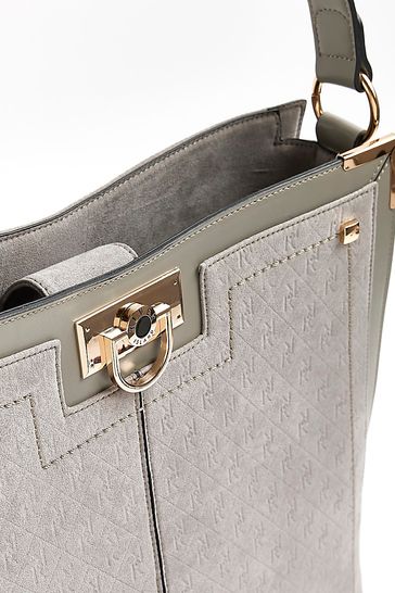 River Island Grey Chain Front Winged Tote Bag in Gray