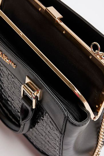 River island black discount embossed shopper bag