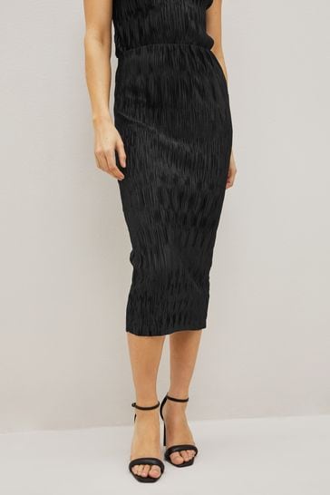 Black midi skirt sales fitted