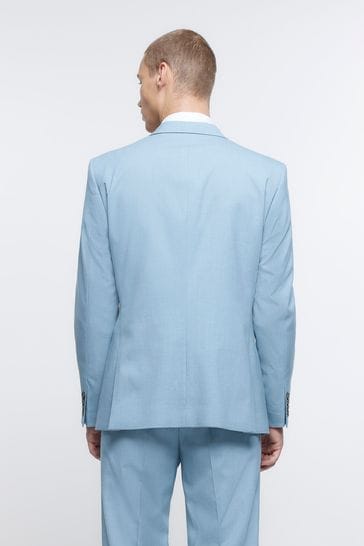 River island light blue suit discount