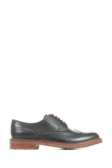 Jones Bootmaker Mens Kingsbay Black Leather Brogues