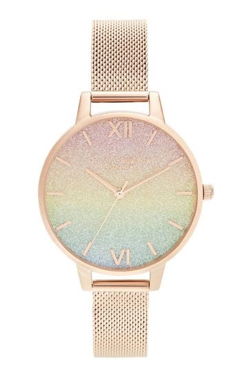 Olivia Burton Ladies Pink Glitter Watch