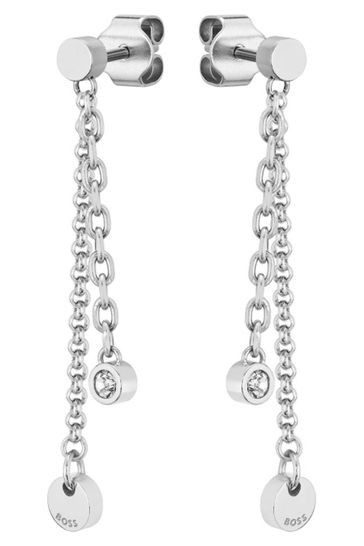 BOSS Ladies Silver Tone Jewellery Iris Earrings
