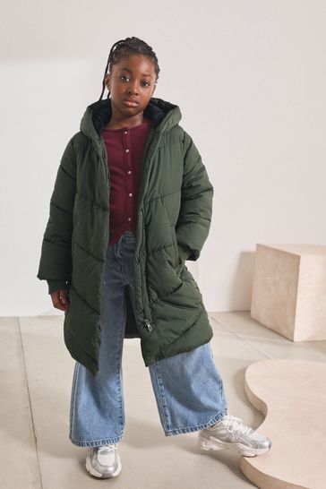 Buy Khaki Green Shower Resistant Faux Fur Lined Hooded Padded Coat 3 16yrs from Next Ukraine
