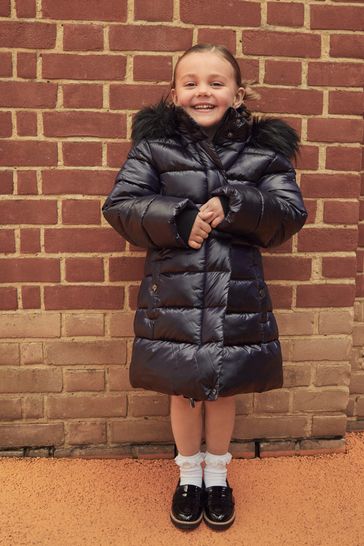 Fur trim padded coat best sale