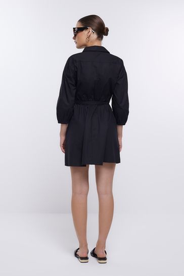 River island black sales shirt dress