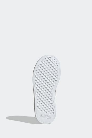 Adidas white silver best sale