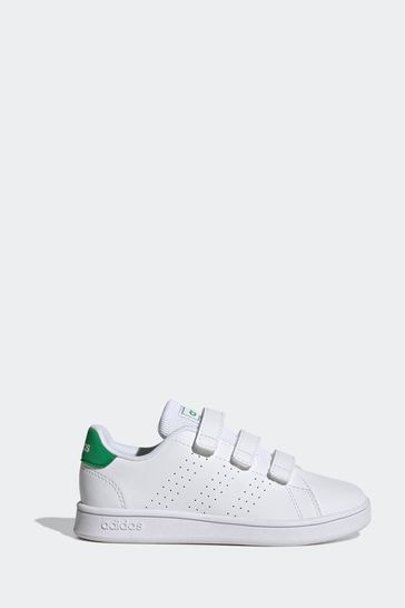 adidas Green/White Sportswear Advantage Court Lifestyle Hook And Loop Trainers