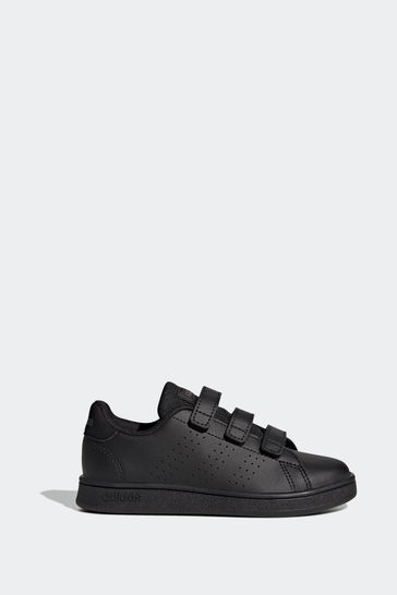 adidas Black Sportswear Advantage Court Lifestyle Hook-And-Loop Trainers