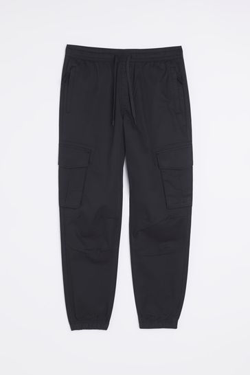 Buy River Island Black Slim Fit Cargo Joggers from Next Luxembourg
