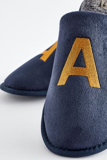Buy Navy Blue Large Monogram Slippers from Next Singapore