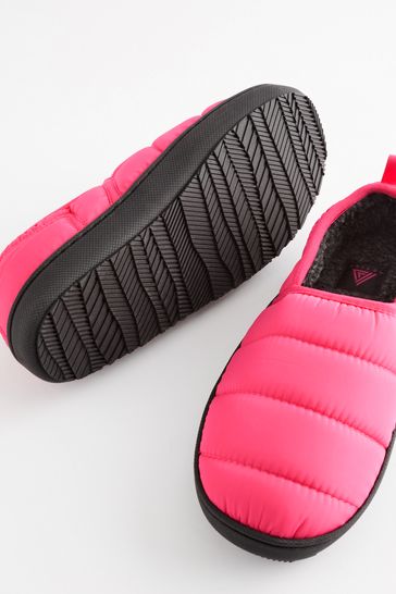 Buy Pink Water Repellent Quilted Slippers from Next Poland
