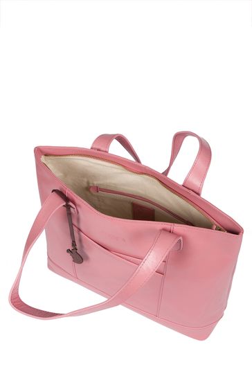 Blush leather discount tote bag
