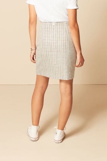 Tweed dungaree mini on sale skirt