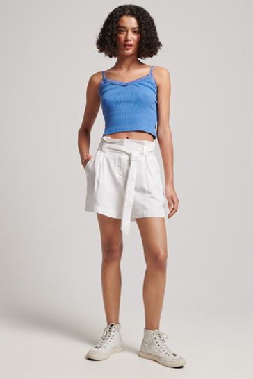 Superdry White Vintage Paperbag Shorts