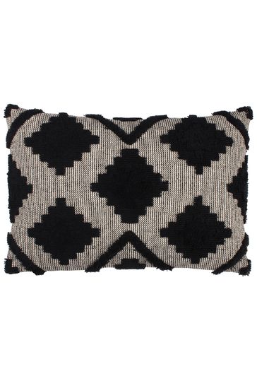 Black hot sale geometric pillow