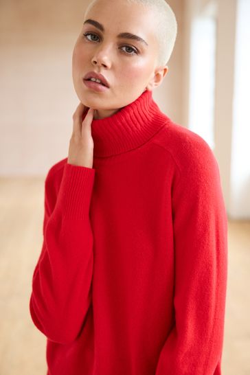 Red wool jumper online