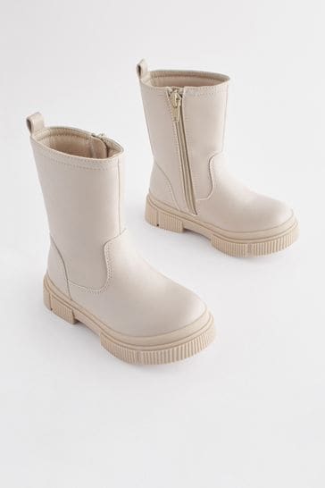 Buy Beige Neutral Tall Chunky Boots from Next Luxembourg