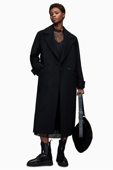 AllSaints Black Mabel Coat