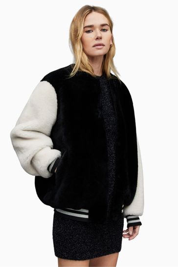 Buy AllSaints Dinah Baseball Black Jacket from Next Turkey