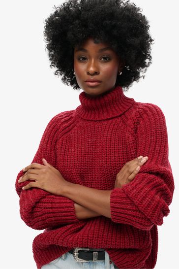 Red slouchy jumper best sale