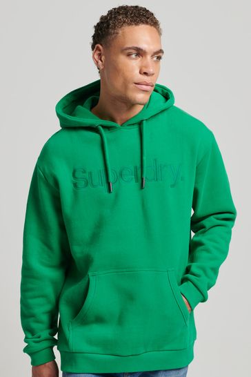 Superdry Green Embroidered Tonal Core Logo Hoodie