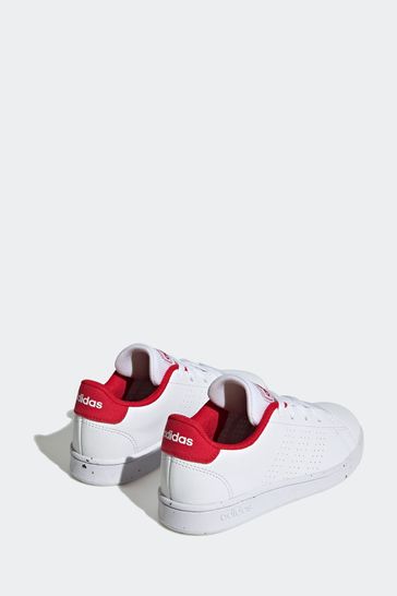 adidas Red White Sportswear Advantage Lifestyle Court Lace Trainers