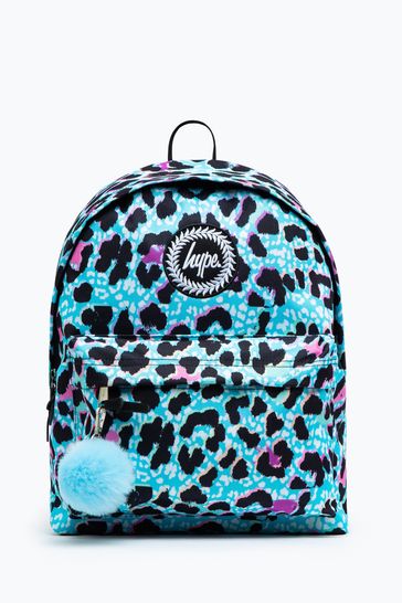 Hype Unisex Blue Ice Leopard Crest Backpack