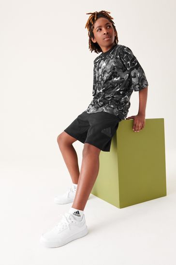 Buy adidas Black Sportswear Future Icons Logo 8 Inch Shorts from