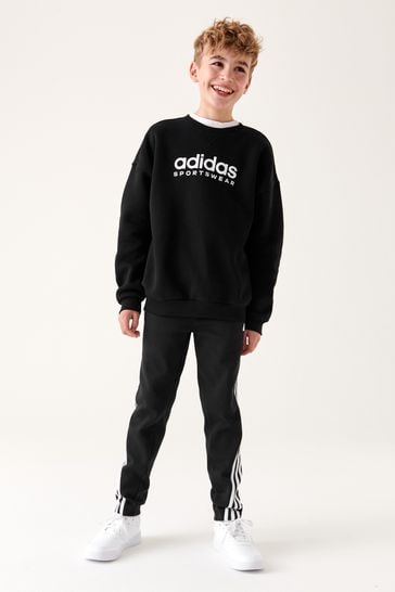 adidas Black Sportswear Future Icons 3-Stripes Ankle-Length Joggers