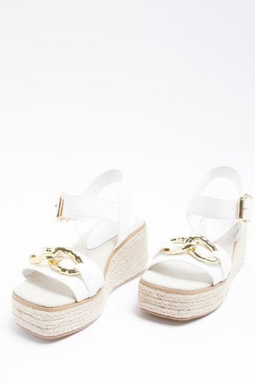 River island white wedges outlet